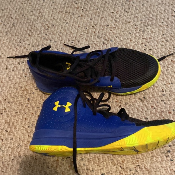 Shoes Blue And Yellow Under Armor Basketball Shoes Poshmark
